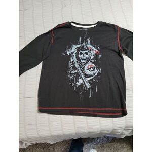 Sons of Anarchy Shirt Mens‎ 2Extra Large Black Thermal Waffle Knit Long Sleeve